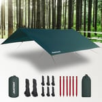 JAICOM Bâche - 3M x 3M Camping Rain Tarp (PU3000mm), Toile de Tente Ultralégère, Résistante aux UV, Randonnée en Plein air, Pique-Nique, Camping, Abri de Survie