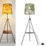 B·LED BARCELONA LED BarcelonaLED Lampadaire trépied abat-jour blanc vert avec table de chevet moderne nordique rétro vintage culot E27 pour salon chambre studio