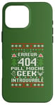 Coque pour iPhone 16 Pro Max Geek Erreur 404 Type Pull Moche Noel Homme Femme Développeur