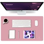 K KNODEL Leather Desk Mat, Office Desk Pad, Small Mouse Pad, Keyboard Mat, Computer and Laptop Mat for Desk, Desk Protecor Mat, Desktop Mat for Writing, Desk Blotter and Cover (60x35cm, Purple)