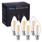 Blewandy E14 LED Candle Bulbs, LED Bulb Small Screw, 40W Equivalent, 2700K Soft Warm White, Small Edison Screw (SES) Candle Light Bulb, 4W LED Non-Dimmable Filament Bulbs, Pack of 6