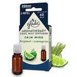 Glade Aromatherapy Essential Oil Diffuser Refill, Cool Mist Aromatherapy Diffuser& Air Freshener for Home, Calm Mind with Bergamot& Lemongrass Scent, 17.4 ml