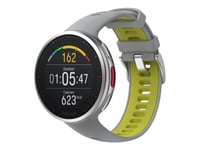 Polar Vantage V2 - Silver - sportklocka med band - silikon - gray/lime - bandstorlek: M/L - display 1.2" - Bluetooth - 52 g