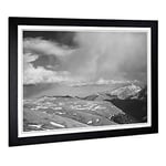 Big Box Art Framed Print of Ansel Adams Rocky Mountain National Park Colorado 5 Design | Wall Art Picture| Home Decor for Kitchen, Living Room, Bedroom, Office, Black, A2 / 24.5x18 Inch / 62x45cm