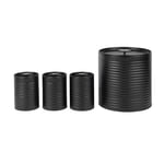 Russell Hobbs RH03270EU7 Ribbed 4-Piece Countertop Set – Set of 3 Kitchen Storage Canisters & Bread Bin, Tea, Coffee and Sugar, Durable Steel, Pull Top Lids, Easy to Clean, Ribbed Design, Black