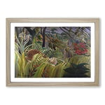 Big Box Art Surprise by Henri Rousseau Framed Wall Art Picture Print Ready to Hang, Oak A2 (62 x 45 cm)