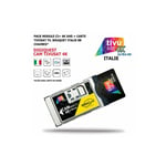 M-e - Pack Module ci+ cam Tivusat 4K + Carte Bouquet Tv Italien Digiquest 88 chaines Ultra, hd, via le Satellite hotbird 13 est