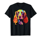 Watercolor Colorful Irish Red And White Setter Dog T-Shirt