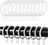 Strong Metal White Curtain Hanging Rings 45mm Large Metal Curtain Pole Rings Sliding Eyelet Rings Hanging Rings Pack of 6