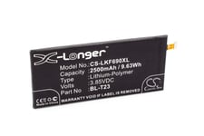 Vhbw Li-Polymère Batterie 2500mah (3.85v) Pour Téléphone, Smartphone Lg F690l, F690s, K500, K500h, K580, K580ar, K580f, K580h, K580y, X Cam, X Cam 4g