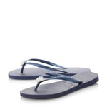 Havaianas Womens Ladies - Slim Crystal Embellished Flip Flop - Navy - Size EU 35