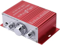 Mini amplificateur numérique, Hi-FI Audio Music Amplificateur stéréo numérique Boîtier en Alliage d'aluminium avec contrôle des aigus/Basses/Volume(Rouge)