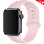 Silikonrem för Apple Watch Band 45mm 44mm 42mm 49mm 41mm 40mm 38mm armband iwatch Series 8 7 9 SE 4 3 5 Ultra 6 - Ljusrosa new-Light Pink new-Light Pink 38 40 41 mm M-L