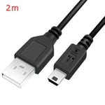 Mini câble USB 2.0 à 5 broches,chargeur de données rapide,directions pour lecteur MP3 MP4,DVR de voiture,GPS,appareil photo numérique,Smart TV,1/1.5m - Type 2m