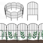 OUSHENG Lot de 10 clôtures de jardin décoratives - Total de 3 m (L) x 61 cm (H) - Clôture en fil métallique antirouille - Barrière pour animaux, bordure florale pour paysage, terrasse, cour,