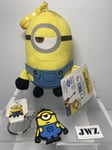 Children’s Despicable Me 2 - Yellow Minion Soft Toys + New Sorf Rubber Key Ring