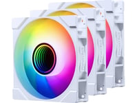 Phanteks M25 Gen2 Pwm D-Rgb-Fläkt, 3-Pack - Reverse Blade, 120 Mm, Vit