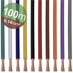 Quadrios - 22CW001 Assortiment de cordons 1 x 0.14 mm² blanc, bleu, marron, orange, vert, jaune, gris, violet, noir, roug