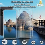 2-Pack OnePlus 10 Pro 5G & 1-Pack linsskydd - Härdat Glas 9H - Super kvalitet 3D