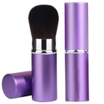 Teleskopisk sminkborste för ansiktet, Retractable Face Kabuki Brush, Rund puderborste, Reseborste för smink, Blush, Bärbar sminkborste (Lila) Purple