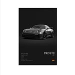 Dujoi Poster de voiture 911 GT3RS - Art mural vintage pour homme - Impression sur toile encadrée sans cadre - 30 x 45 cm