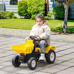 Kids Ride on Tractor Pedal Go Kart with Manual Control Bucket for 3-6 Years Old