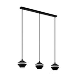 Eglo Suspension Perpigo à 3 Ampoules - Suspension Moderne en Acier Noir - Lampe de Table de Salon avec Douille Gu10 - L 92,5 cm
