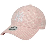 casquettes Femme, New Era Wmns Summer Tweed 9FORTY New York Yankees Cap, Rose