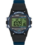 New Timex Atlantis Indiglo Timer Chrono Alarm 100m Blue & Black Digital Watch