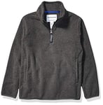 Amazon Essentials Veste Zippée 1/4 en Molleton Polaire Garçon, Charbon Chiné, 5 Ans