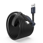 Syntech Câble Link 6 mètres Compatible avec Oculus/Meta Quest 3/3S/Quest2/Pro/Pico 4/Ultra and PC/SteamVR, Transfert de données Haute Vitesse, câble-Link USB 3.0 pour Casque VR et PC de Jeu, Noir