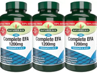 3 x NATURES AID COMPLETE EFA 1200mg OMEGA 3, 6 & 9 135 TABLETS VITAMINS 01/25