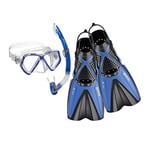 Mares Set X-One Pirate Masque et Tuba Snorkeling Fille, Bleu, XS