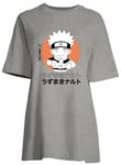 Naruto « Uzumaki Chibi » WONARUTBT001 Long T-Shirt Femme, Gris Melange, Taille M