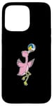 Coque pour iPhone 15 Pro Max Flamant rose joue au volleyball