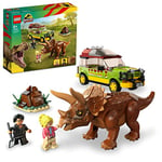 LEGO Jurassic Park Triceratops Research Dinosaur Toy Set with Ford Explorer Car and Dino Figure, 30th Anniversary Collection, for Boys, Girls, Kids 8 Years Old and up 76959