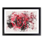 Big Box Art Drops Upon a Red Rose Watercolour Framed Wall Art Picture Print Ready to Hang, Black A2 (62 x 45 cm)