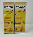 Weleda Calendula Nappy Cream 75ml Natural Baby Care French Packaging x 2 tubes