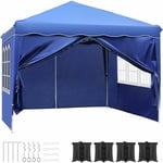 Tonnelle Jardin Pliable 3 x 3 m,imperméable Stable résistante à l'hiver,Tente Jardin Pliable,Tente fête Pop-up,Tente tonnelle avec 4 parois