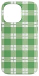 iPhone 14 Pro Max Green White Checkered Plaid Flannel Gingham Pattern Checker Case