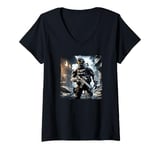 Womens Military Soldier Officer Art Military Art Combat Aesthetics V-Neck T-Shirt