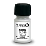 SD COLORS TOUCH UP PAINT UNIVERSAL GLOSS WHITE 8ml for Small Repair Cars, Metal, Wood, Plastic, Windows, Frames, Doors, Gates