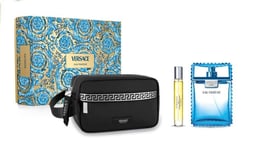 VERSACE For Men ❤️ Eau Fraîche Gift Set EDT 100ml. EDT 10ml. Toiletry Bag ❤️ NEW