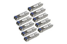 StarTech.com 10 pack HPE J4859C Compatible SFP Module, 1000BASE-LX, 1GbE Single Mode SMF/MMF Optic Transceiver, 1 Gigabit Ethernet, LC Connector 10km, 1310nm DDM, HPE 1400 1700, Mini GBIC - Lifetime Warranty (J4859C10PKST) - SFP (mini-GBIC) transceiver mo