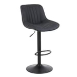 Youhauchair Tabouret Bar, Tabouret de Bar Pivotants avec Dossier, Chaise de Bar Réglable en Cuir PU, Tabourets de Bar Moderne, Noir