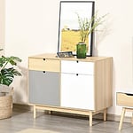 Homcom Sideboard Storage Cupboard with Drawers Multicolour