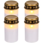 Gravlykta LED / Ljus - Ljus för gravar 1200 timmar - Välj kvantitet! White 4-Pack