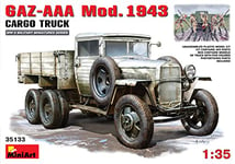 Mini Art- Véhicule Militaire 35133 1:35 GAZ-AAA Mod. 1943 Camion de Transport (5) -Reproduction fidèle, kit Plastique, Bricolage, Hobby, Collage, modèle réduit, Assembler, Non Peint