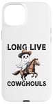 Coque pour iPhone 15 Plus Long Live Cow Ghouls Halloween Cowboy Fantôme Cheval