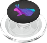 Silhouette de lapin bleu sarcelle, violet, amoureux des animaux PopSockets PopGrip pour MagSafe